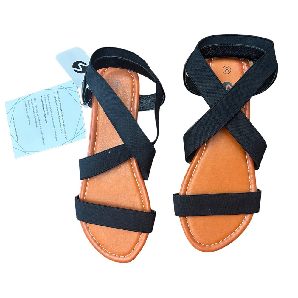 NWT Women’s Rekayla Flat Black Sandals Size 8 - Picture 3 of 7